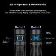 OLIGHT BATON 4 1300 LUMENS COMPACT RECHARGABLE POCKET TORCH