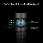 OLIGHT BATON TURBO RECHARGABLE MULTIPLE POWER SOURCES TORCH WITH 510 METER BEAM