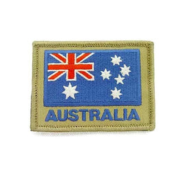 PLATATAC AUSTRALIAN FLAG PATCH BLUE ON TAN