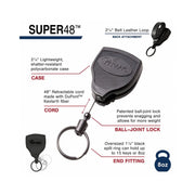 KEY-BAK SUPER48 48IN HEAVY DUTY KEVLAR CORD TETHER WITH BELT CLIP