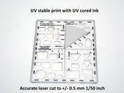 MILITARY TEMPLATE TECHNOLOGY VUI-TUI MARKING PROTRACTOR