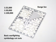 MILITARY TEMPLATE TECHNOLOGY VUI-TUI MARKING PROTRACTOR