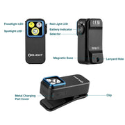 OLIGHT OCLIP PRO COMPACT LED CLIP LIGHT WITH FLOODLIGHT, SPOTLIGHT & RED LIGHT