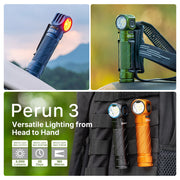 OLIGHT PERUN 3 VERSATILE LED RECHARGEABLE HEAD TORCH FROM HEAD TO HAND