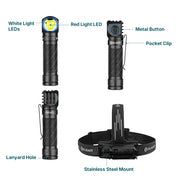 OLIGHT PERUN 3 VERSATILE LED RECHARGEABLE HEAD TORCH FROM HEAD TO HAND