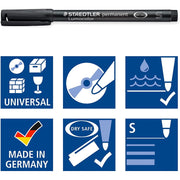 STAEDTLER PERMANENT SUPER FINE (0.4MM) PACK OF 4